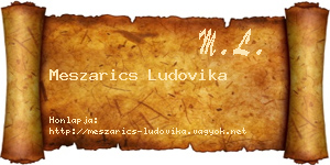 Meszarics Ludovika névjegykártya
